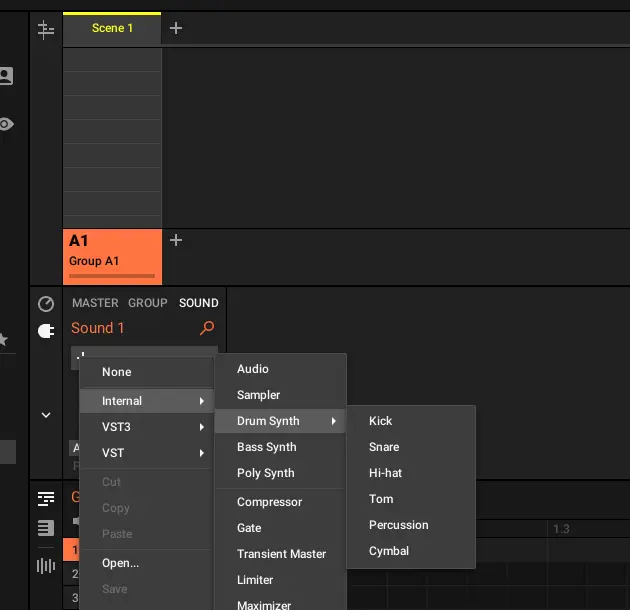 Maschine Drumsynth Interface