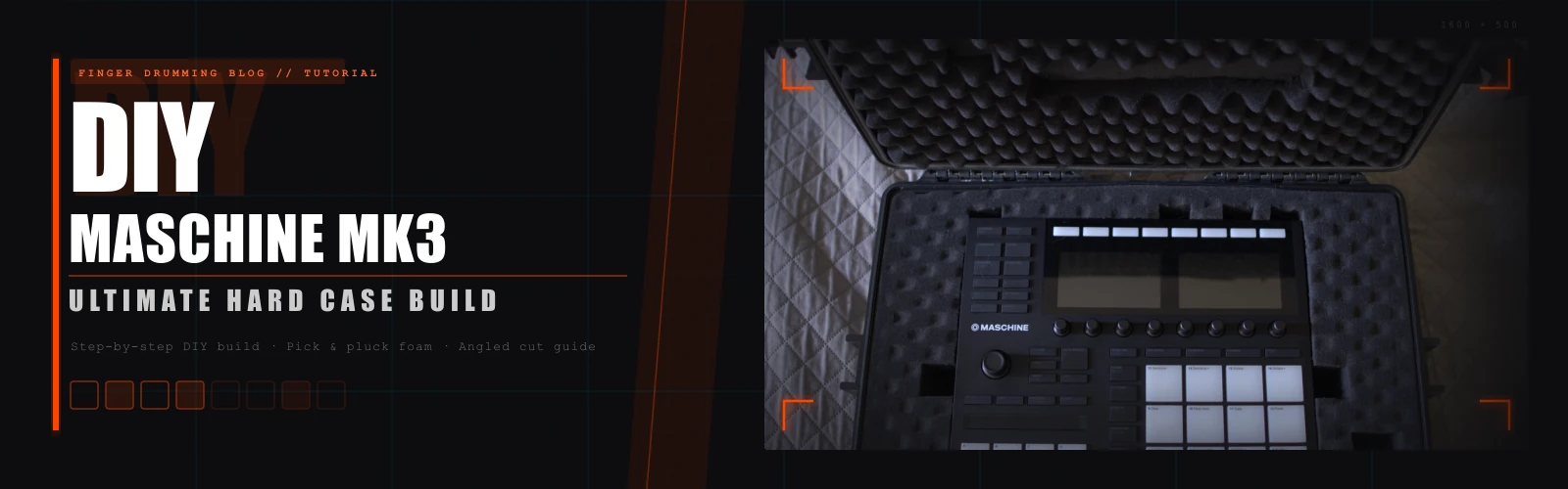 DIY hard case for Native Instruments Maschine MK3 built from a hermetic tool case with custom pick-and-pluck foam