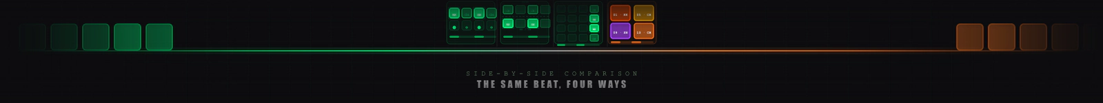 Side-by-Side Comparison: The Same Beat, Four Ways