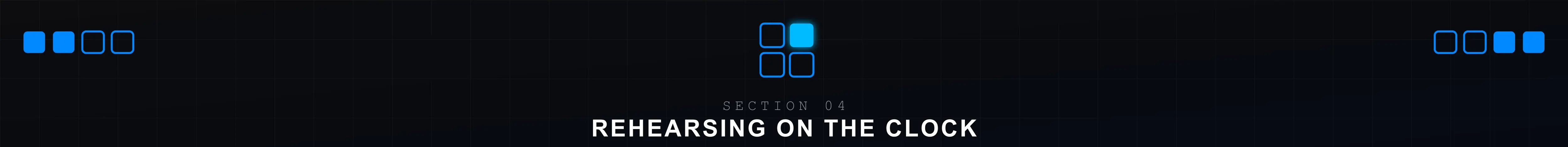Section separator - rehearsing a finger drumming battle routine on the clock