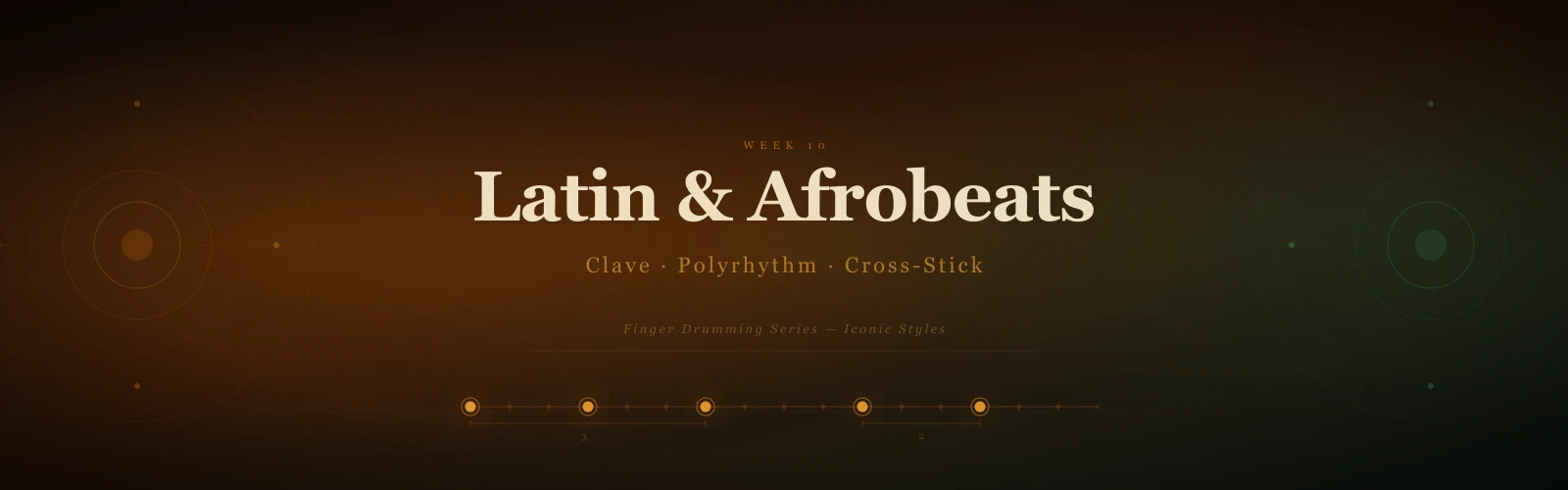 Week 10 finger drumming - Latin and Afrobeats patterns with clave rhythm, polyrhythm fundamentals and cross-stick technique