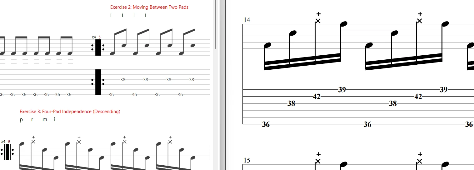 Exercises in Pdf and TuxGuitar software